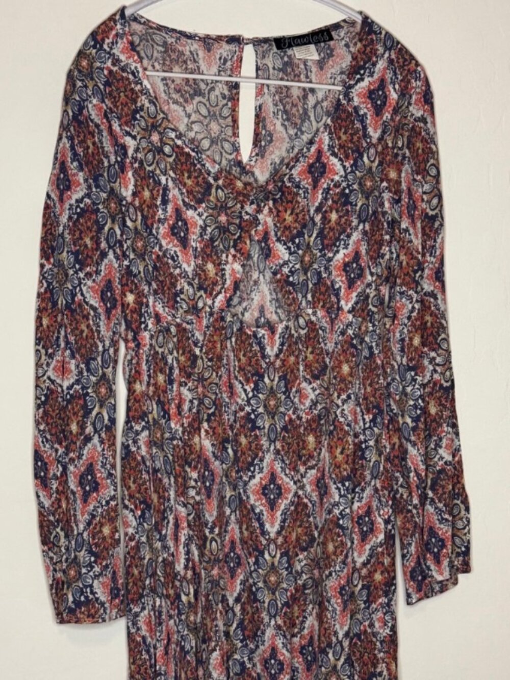 Flawless printed long-sleeve dress